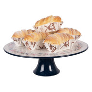 Clayre &amp; Eef   | Taartplateau op voet Beige Blauw &oslash; 29x10 cm | 66436