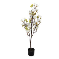 Clayre &amp; Eef   | Decoratie Magnolia boom Wit Groen 20x15x120 cm | 5PL0208W