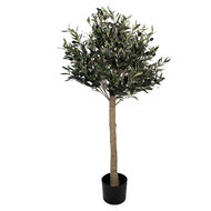 Clayre &amp; Eef   | Decoratie Olijfboom Groen Bruin 45x45x120 cm | 5PL0224