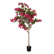 Clayre &amp; Eef   | Decoratie Bougainvillea boom Roze Groen 55x55x130 cm | 5PL0225