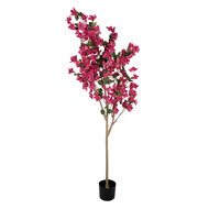 Clayre &amp; Eef   | Decoratie Bougainvillea boom Roze Groen 40x40x180 cm | 5PL0226
