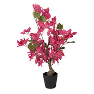 Clayre &amp; Eef   | Decoratie Bougainvillea boom Roze Groen 25x25x60 cm | 5PL0227