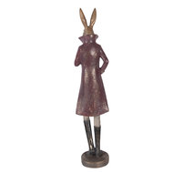 Clayre &amp; Eef   | Decoratie Konijn Goudkleurig Rood 16x14x75 cm | 5PR0193