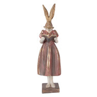 Clayre &amp; Eef   | Decoratie Konijn Goudkleurig Rood 13x12x47 cm | 6PR5984