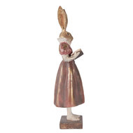 Clayre &amp; Eef   | Decoratie Konijn Goudkleurig Rood 13x12x47 cm | 6PR5984