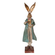 Clayre &amp; Eef   | Decoratie Konijn Goudkleurig Blauw 14x12x47 cm | 6PR5988