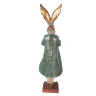 Clayre &amp; Eef   | Decoratie Konijn Goudkleurig Blauw 14x12x47 cm | 6PR5988