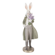 Clayre &amp; Eef   | Decoratie Konijn Wit Groen 17x15x53 cm | 6PR5997