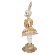 Clayre &amp; Eef   | Decoratie Konijn Beige Goudkleurig &oslash; 13x36 cm | 6PR6027