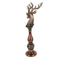 Clayre &amp; Eef   | Decoratie Hert Goudkleurig Rood 14x17x49 cm | 6PR6056