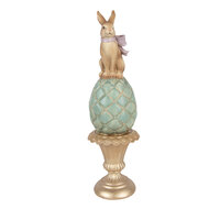 Clayre &amp; Eef   | Decoratie Konijn op ei Bruin Goudkleurig &oslash; 8x29 cm | 6PR6065