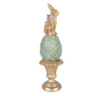 Clayre &amp; Eef   | Decoratie Konijn op ei Bruin Goudkleurig &oslash; 8x29 cm | 6PR6065