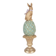 Clayre &amp; Eef   | Decoratie Konijn op ei Bruin Goudkleurig &oslash; 8x29 cm | 6PR6065