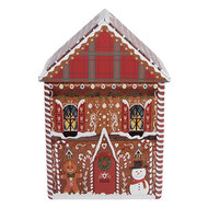 Clayre &amp; Eef   | Blikken Bewaardoos Bruin Rood 14x9x21 cm | 6BL0193