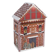 Clayre &amp; Eef   | Blikken Bewaardoos Bruin Rood 14x9x21 cm | 6BL0193