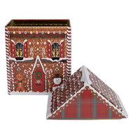 Clayre &amp; Eef   | Blikken Bewaardoos Bruin Rood 14x9x21 cm | 6BL0193