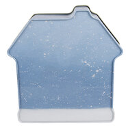 Clayre &amp; Eef   | Blikken Bewaardoos Blauw Rood 21x22x6 cm | 6BL0195