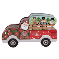 Clayre &amp; Eef   | Blikken Bewaardoos Rood Blauw 19x11x7 cm | 6BL0197