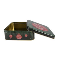 Clayre &amp; Eef   | Blikken Bewaardoos Groen Rood 17x17x6 cm | 6BL0208