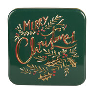 Clayre &amp; Eef   | Blikken Bewaardoos Groen Goudkleurig 17x17x6 cm | 6BL0210