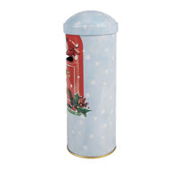 Clayre &amp; Eef   | Spaarpot Blauw Rood &oslash; 6x16 cm | 6BL0211