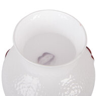 Clayre &amp; Eef   | Vazen Glas Wit Rood &oslash; 13x16 cm | 6GL5506