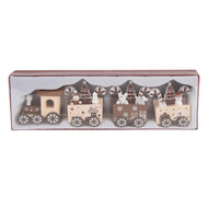 Clayre &amp; Eef   | Kerstdecoratie Trein Beige Bruin 27x4x8 cm | 6H2481