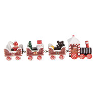 Clayre &amp; Eef   | Kerstdecoratie Trein Rood Wit 22x2x7 cm | 6H2482