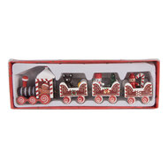 Clayre &amp; Eef   | Kerstdecoratie Trein Rood Wit 22x2x7 cm | 6H2482