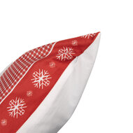 Clayre &amp; Eef   | Kussenhoes Wit Rood 45x45 cm | KT021.455