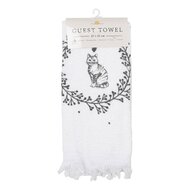 Clayre &amp; Eef   | Gastendoekje Wit Zwart 40x66 cm | CTLGC-2