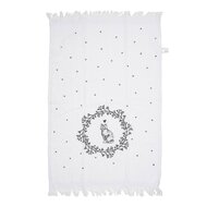 Clayre &amp; Eef   | Gastendoekje Wit Zwart 40x66 cm | CTLGC-2