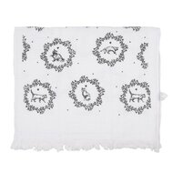 Clayre &amp; Eef   | Gastendoekje Wit Zwart 40x66 cm | CTLGC-1