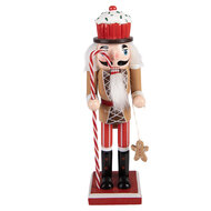 Clayre &amp; Eef   | Decoratie notenkraker Bruin Rood 8x7x25 cm | 6H2474