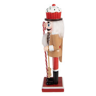 Clayre &amp; Eef   | Decoratie notenkraker Bruin Rood 8x7x25 cm | 6H2474