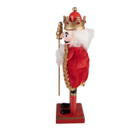 Clayre &amp; Eef   | Decoratie notenkraker Rood Goudkleurig 7x6x25 cm | 6H2478