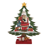 Clayre &amp; Eef   | Decoratie Kerstboom Groen Rood 25x6x30 cm | 6H2483