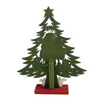 Clayre &amp; Eef   | Decoratie Kerstboom Groen Rood 25x6x30 cm | 6H2483
