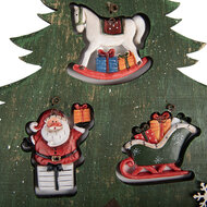 Clayre &amp; Eef   | Decoratie hanger Kerstboom Groen Rood 32x2x39 cm | 6H2484