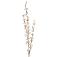 Clayre &amp; Eef   | Kerstdecoratie Tak Wit Goudkleurig 6x6x75 cm | 50912