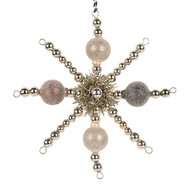 Clayre &amp; Eef   | Kersthanger Zilverkleurig Grijs 16x3x16 cm | 66535