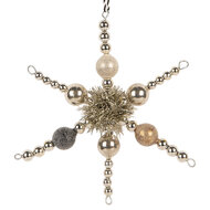 Clayre &amp; Eef   | Kersthanger Zilverkleurig Grijs 16x3x16 cm | 66536