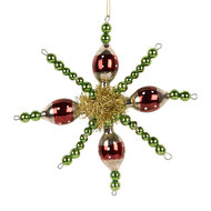 Clayre &amp; Eef   | Kersthanger Groen Rood 16x3x16 cm | 66537