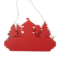 Clayre &amp; Eef   | Decoratie hanger Kerst Rood Groen 21x1x14 cm | 66577