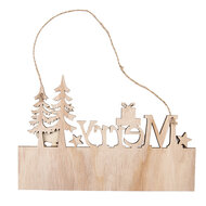 Clayre &amp; Eef   | Decoratie hanger Kerst Beige Rood 22x1x14 cm | 66578