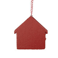Clayre &amp; Eef   | Decoratie hanger Huis Rood Wit 8x3x8 cm | 66583