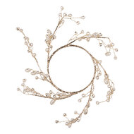 Clayre &amp; Eef   | Decoratie Krans Goudkleurig Wit &Oslash; 17x2 cm | 66641