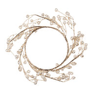 Clayre &amp; Eef   | Decoratie Krans Goudkleurig Wit &Oslash; 17x2 cm | 66641