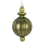 Clayre &amp; Eef   | Kerstbal Groen Rood 7x6x13 cm | 6GL5406