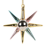 Clayre &amp; Eef   | Kersthanger Goudkleurig Blauw 11x3x11 cm | 6GL5408